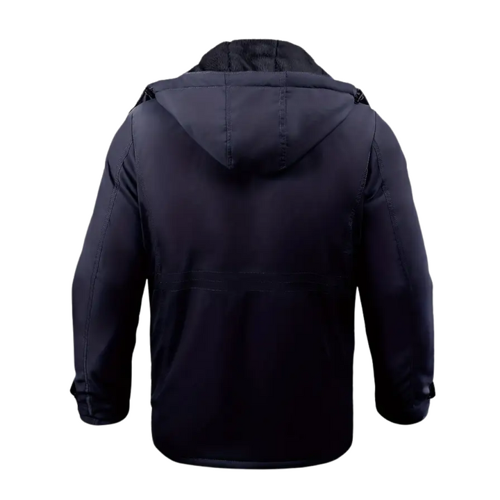 Heren winterjas met pluche voering, waterafstotend; multi-pocket ontwerp, hoogwaardige kwaliteit, stijlvol voor koude dagen.
