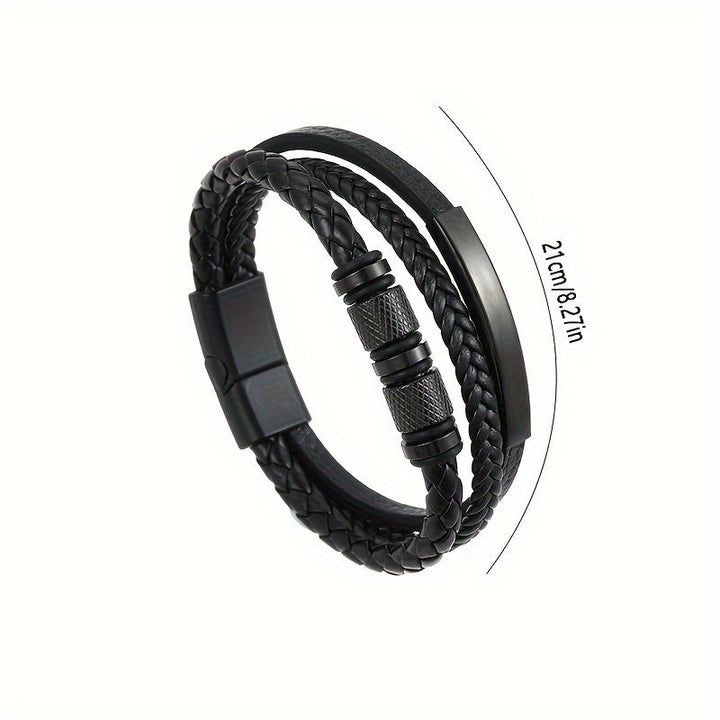 "Herenarmband met gevlochten design, magnetische gesp, roestvrij staal, handgeweven, modern, veelzijdig voor elke gelegenheid