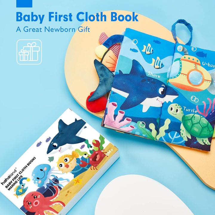 "Hoog contrast Montessori voelboek, zwart-witte patronen, zacht baby speelgoed, sensorische en motorische stimulatie"