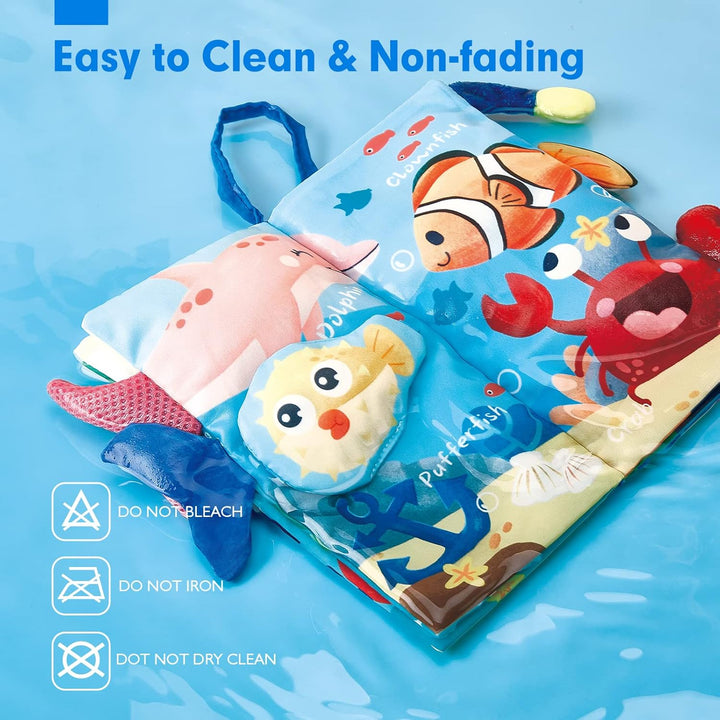 "Hoog contrast Montessori voelboek, zwart-witte patronen, zacht baby speelgoed, sensorische en motorische stimulatie"