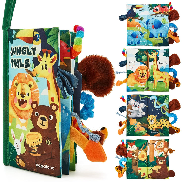 "Hoog contrast Montessori voelboek, zwart-witte patronen, zacht baby speelgoed, sensorische en motorische stimulatie"