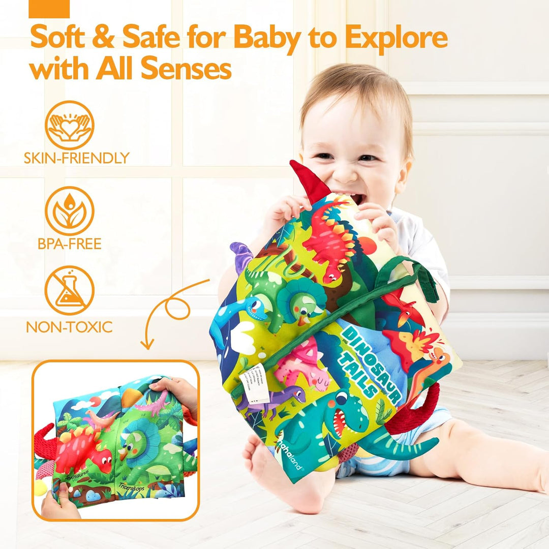 "Hoog contrast Montessori voelboek, zwart-witte patronen, zacht baby speelgoed, sensorische en motorische stimulatie"