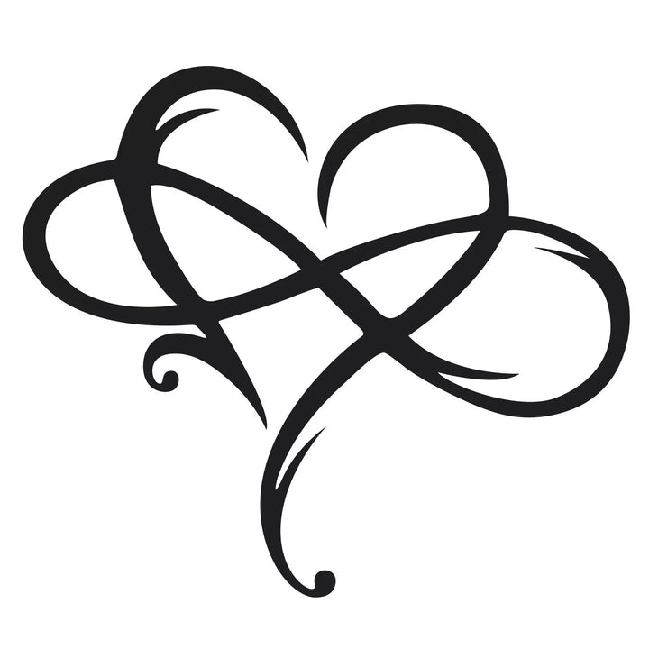 "IJzeren wanddecoratie met oneindig hart; symbolisch design, elegante uitstraling, ideaal voor elke kamer."