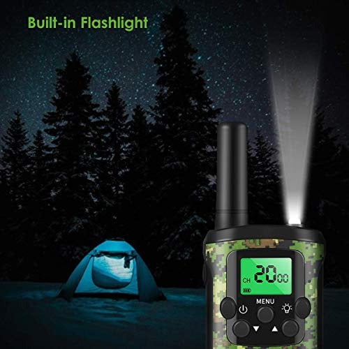 Walkie Talkies Kinderen | 22 Kanalen | 5 km Bereik | Groene Camo