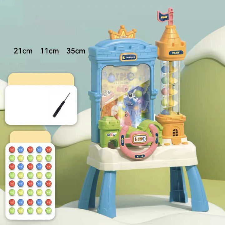 "Interactief CatchCastle elektrisch speelgoed met kleurrijke ballen, stimuleert ouder-kind interactie en educatief spel."