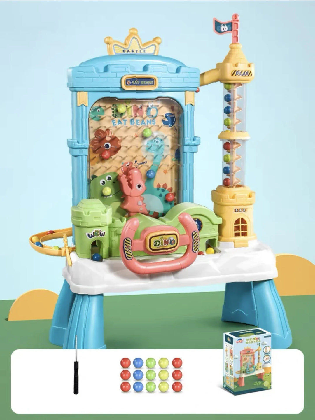 "Interactief CatchCastle elektrisch speelgoed met kleurrijke ballen, stimuleert ouder-kind interactie en educatief spel."