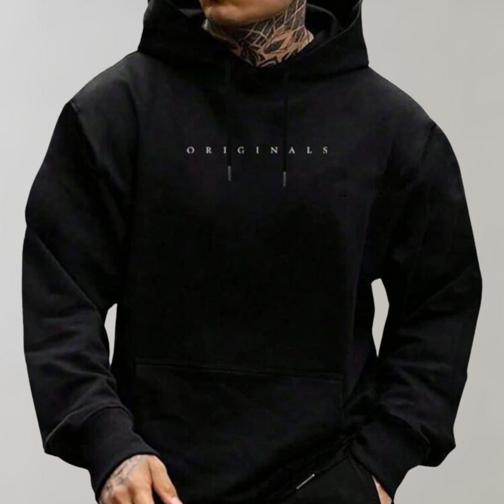 Isak hoodie voor heren, verkrijgbaar in zwart, wit en geel; stijlvolle en comfortabele zomerhoodie met capuchon.