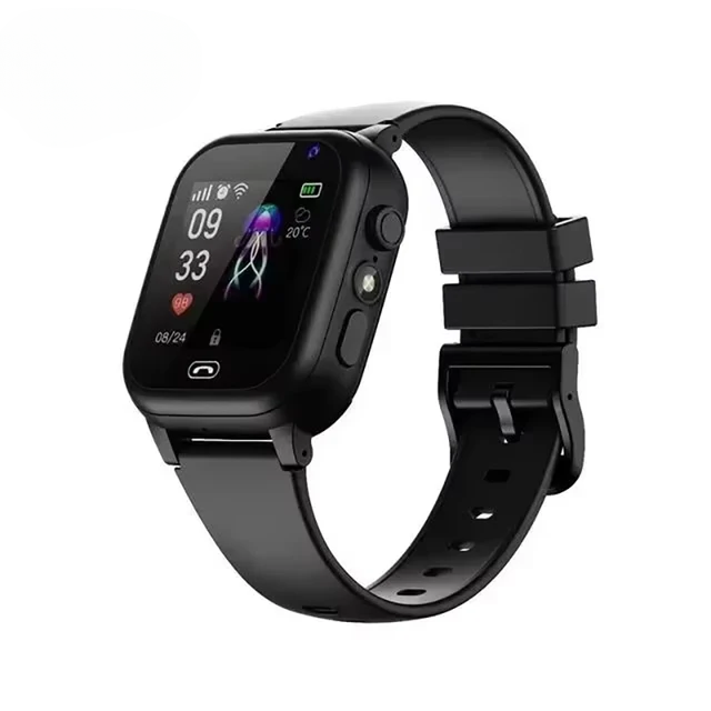 "Kinderhorloge met GPS-tracker, SOS-functie en videobellen, waterdicht en duurzaam design, kleurrijk siliconen bandje."