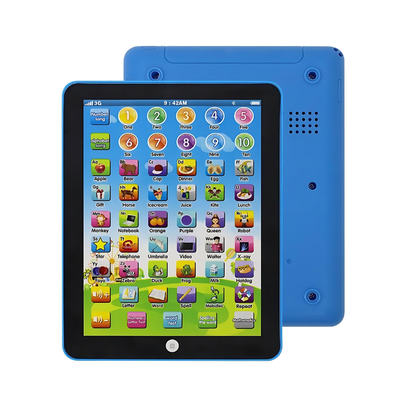 Kindertablet voor 3-6 jaar, kleurrijk en interactief, stimuleert leren met educatieve spellen, duurzaam en kindvriendelijk.
