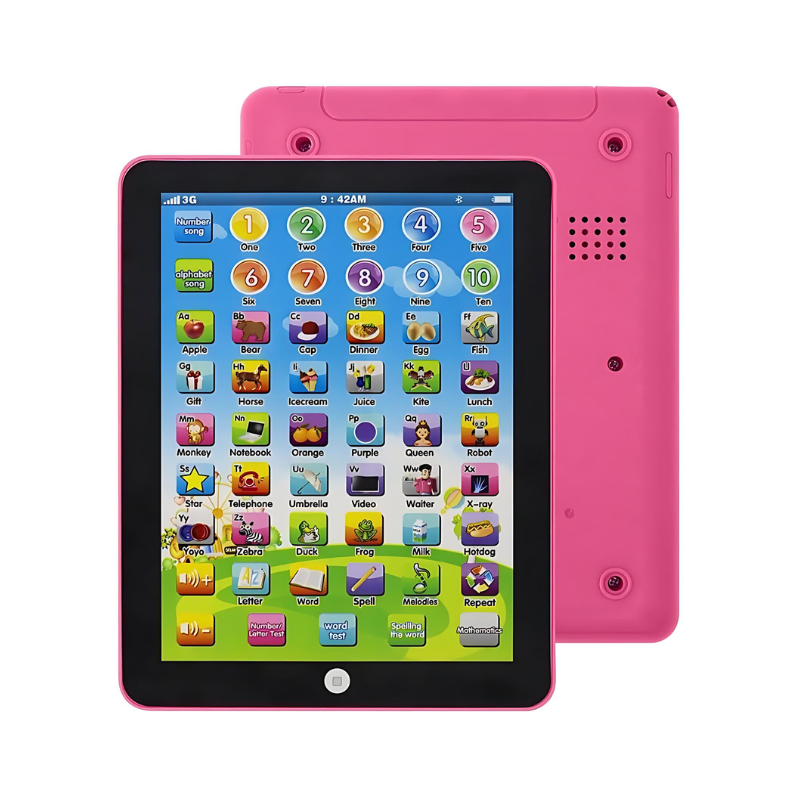 Kindertablet voor 3-6 jaar, kleurrijk en interactief, stimuleert leren met educatieve spellen, duurzaam en kindvriendelijk.