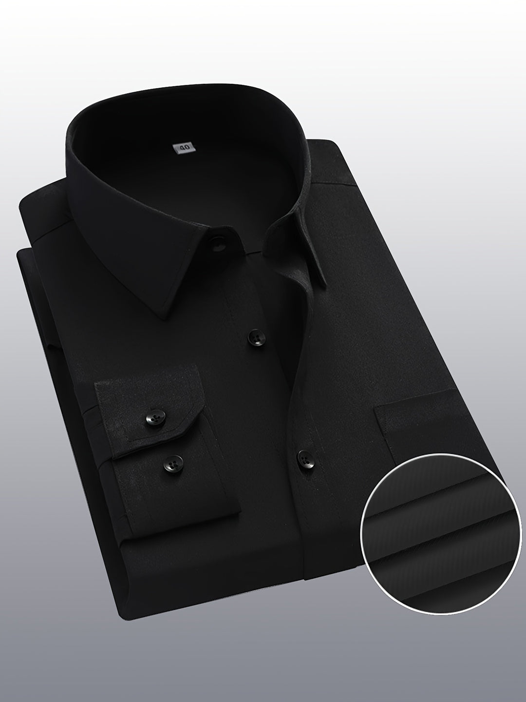 "Klassiek herenoverhemd van katoen-polyester met effen design, regular fit en reverskraag, ideaal voor formele gelegenheden."