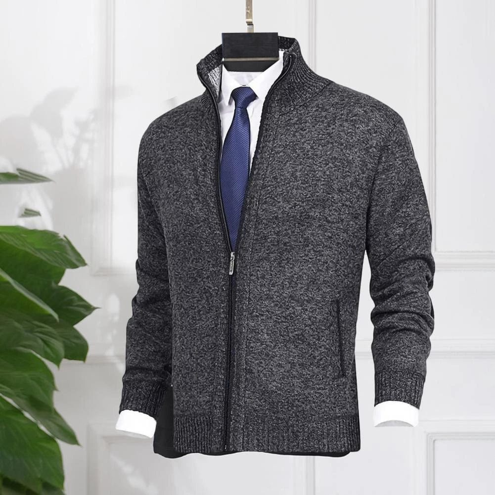 "Klassiek warm wintervest heren, gebreide stijl, donkergrijs, comfortabel en stijlvol met veelzijdige pasvorm"