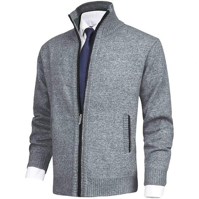 "Klassiek warm wintervest heren, gebreide stijl, donkergrijs, comfortabel en stijlvol met veelzijdige pasvorm"