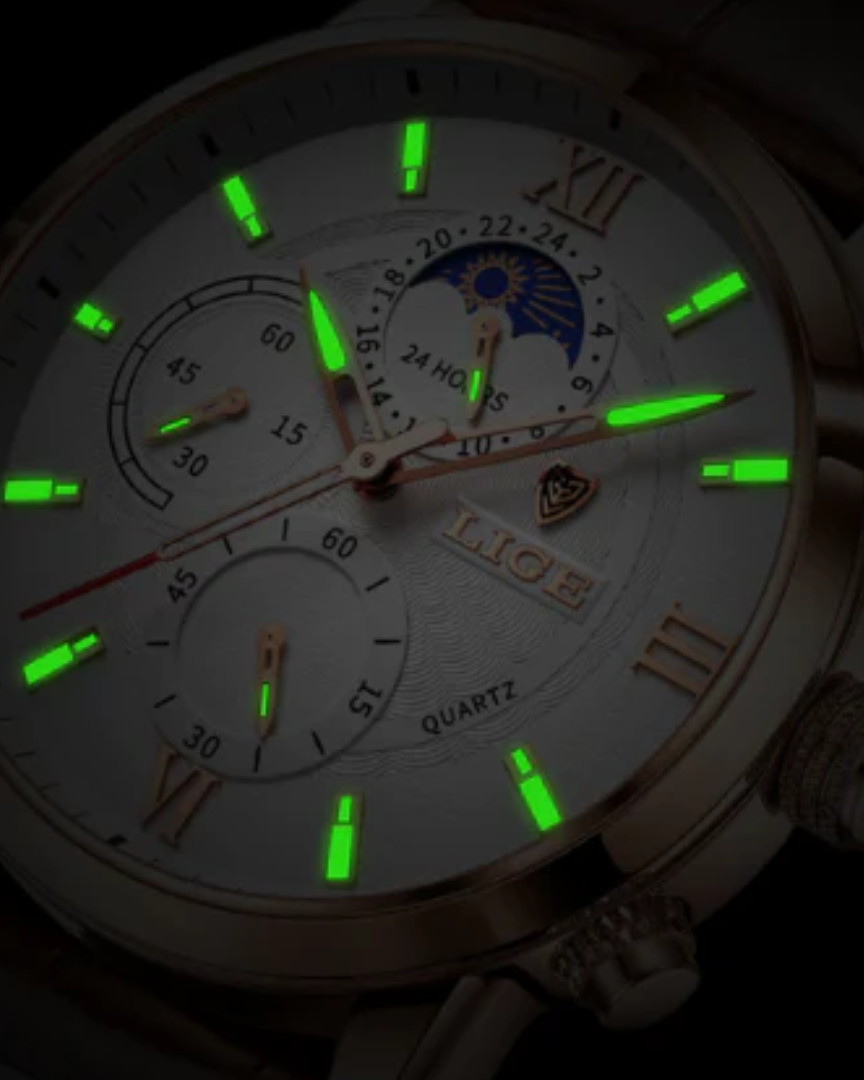 "Klassiek waterdicht herenhorloge, elegant design, leren band, tijdloos en robuust, ideaal voor zowel formele als informele g