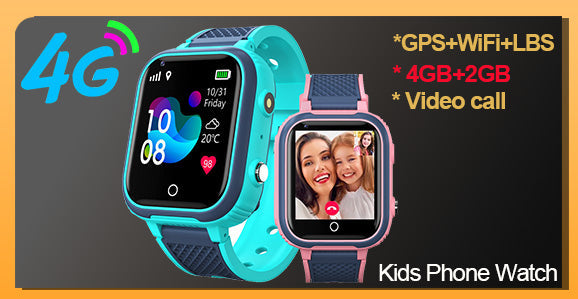 "Kleurrijk kinderhorloge met GPS en videobel, siliconen band, GPS-tracking, ideaal voor kinderveiligheid en stijl."