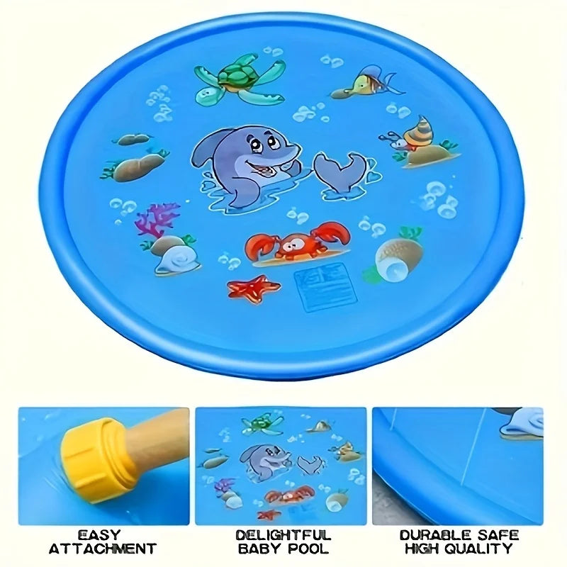 "Kleurrijke water speelemat met fonteinfunctie, perfect voor kindervermaak en verkoeling op warme dagen."