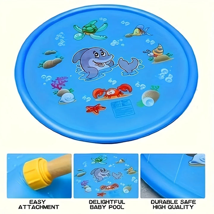 "Kleurrijke water speelemat met fonteinfunctie, perfect voor kindervermaak en verkoeling op warme dagen."