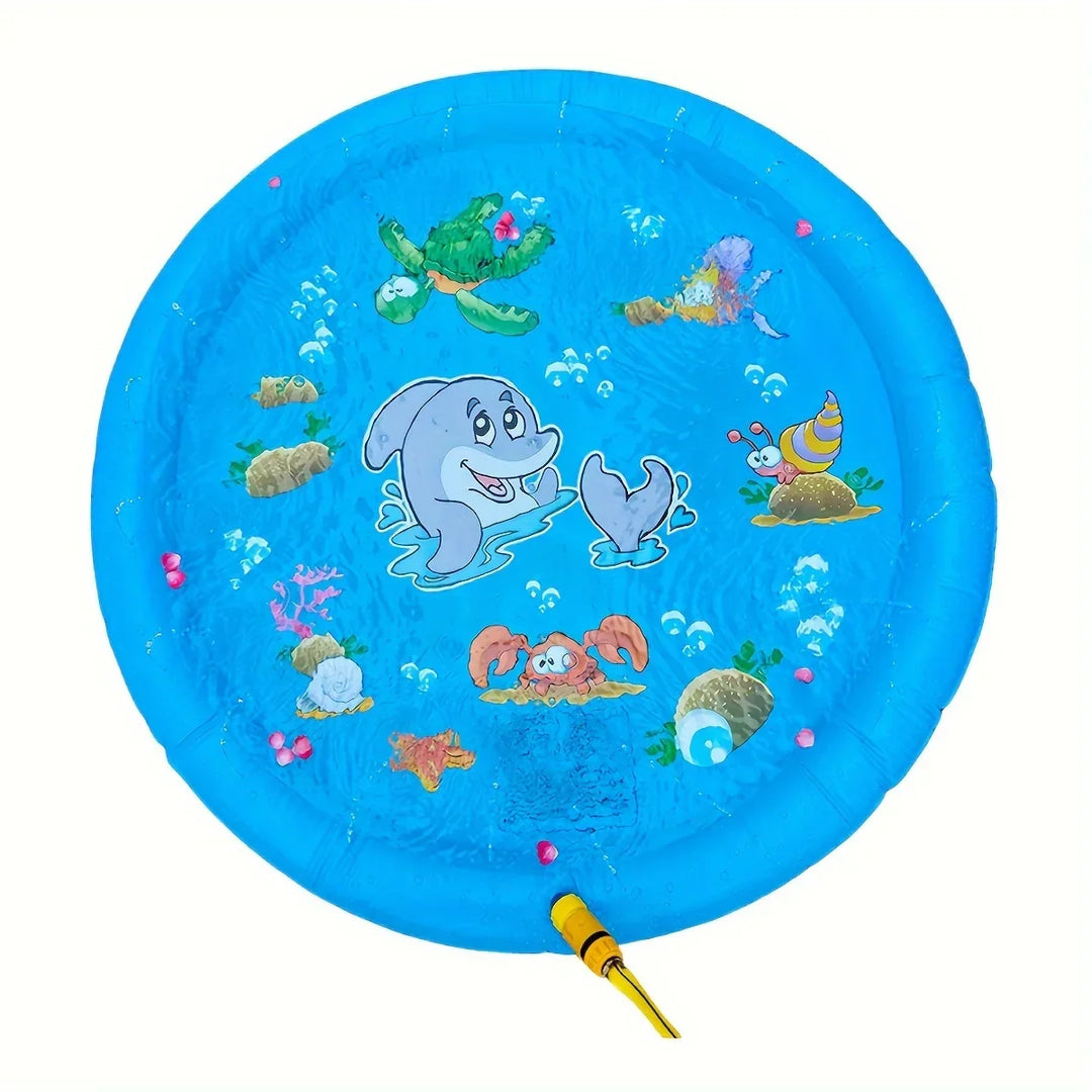 "Kleurrijke water speelemat met fonteinfunctie, perfect voor kindervermaak en verkoeling op warme dagen."