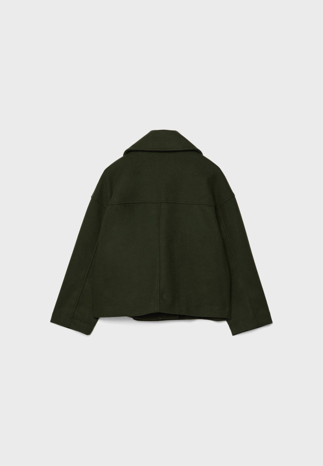 "Korte double-breasted jas, beige, regular fit, katoenmix, met knopen en zakken geschikt voor herfst- en wintermaanden."