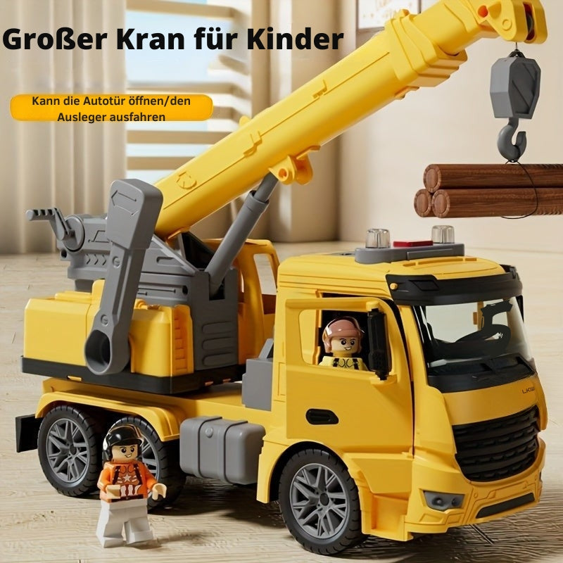 "Kraanwagenspeelgoed met realistische kraanarm, heldere lichten en geluidseffecten, ideaal voor interactief kinderspel."