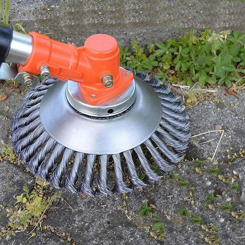"Krachtige indestructible trimmer met stalen draad voor effectief onkruidbeheer, ideaal voor gazons en paden onderhouden."
