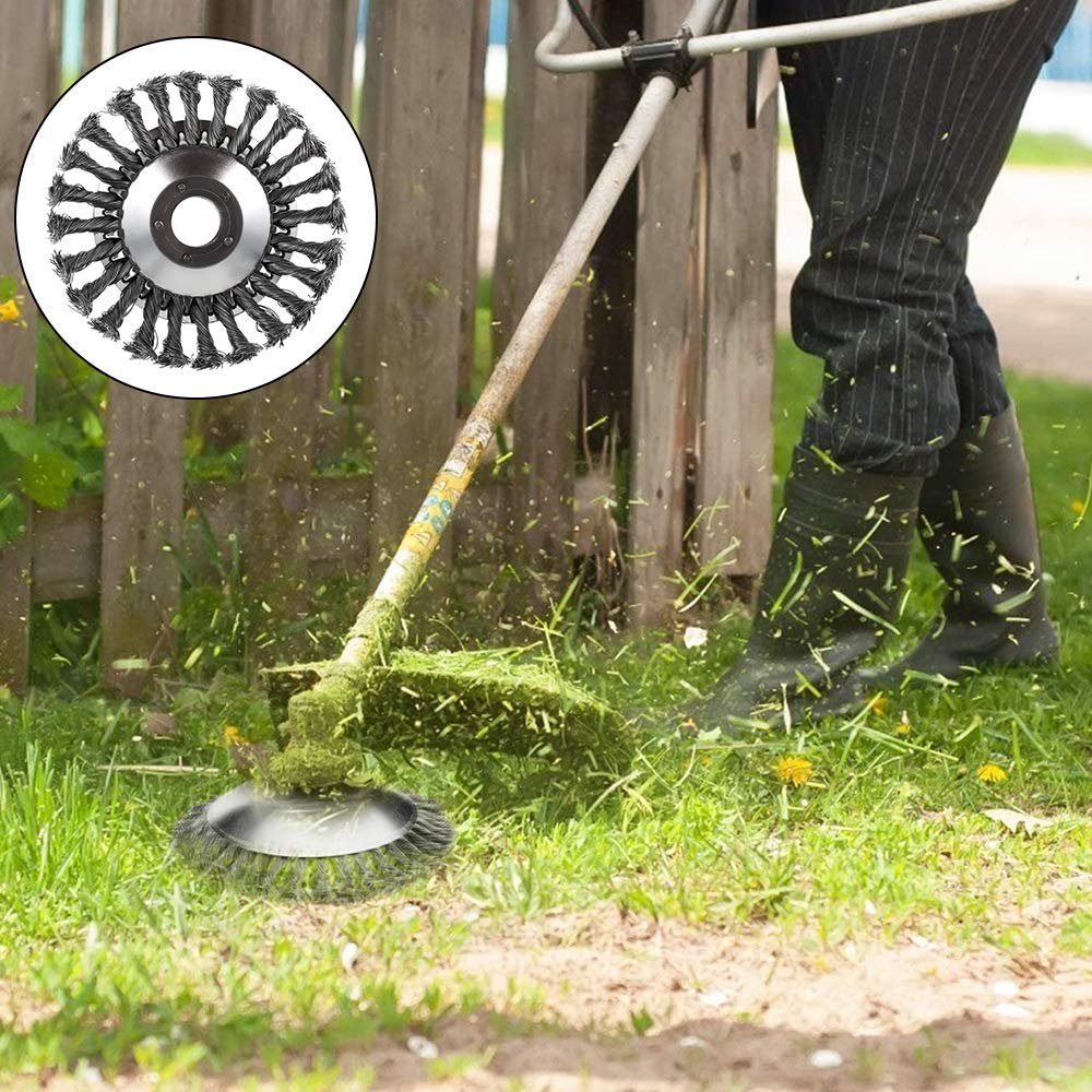 "Krachtige indestructible trimmer met stalen draad voor effectief onkruidbeheer, ideaal voor gazons en paden onderhouden."
