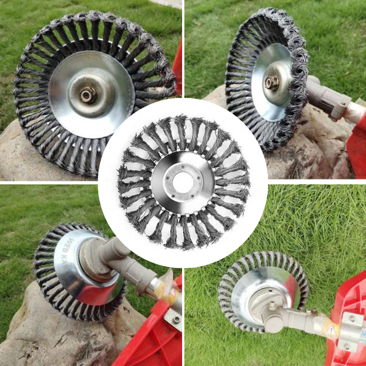"Krachtige indestructible trimmer met stalen draad voor effectief onkruidbeheer, ideaal voor gazons en paden onderhouden."