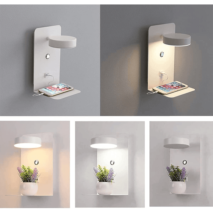 "LED nachtlamp met verstelbare 360° hoek, USB-oplader, en verstelbare kleurtemperatuur, perfecte sfeerverlichting."