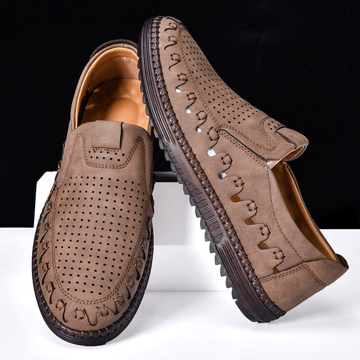 "Leren heren loafers, zwart, met orthopedisch design, ademend en elegant, geschikt voor dagelijks gebruik, antislip zool."