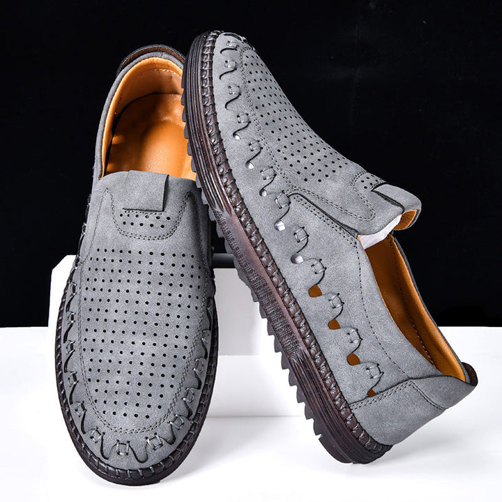 "Leren heren loafers, zwart, met orthopedisch design, ademend en elegant, geschikt voor dagelijks gebruik, antislip zool."