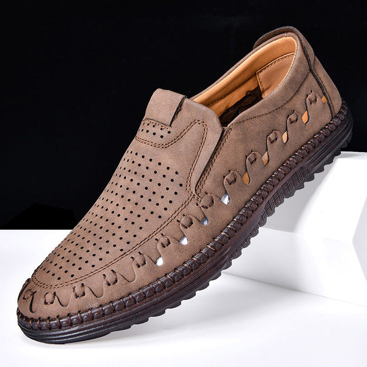 "Leren heren loafers, zwart, met orthopedisch design, ademend en elegant, geschikt voor dagelijks gebruik, antislip zool."