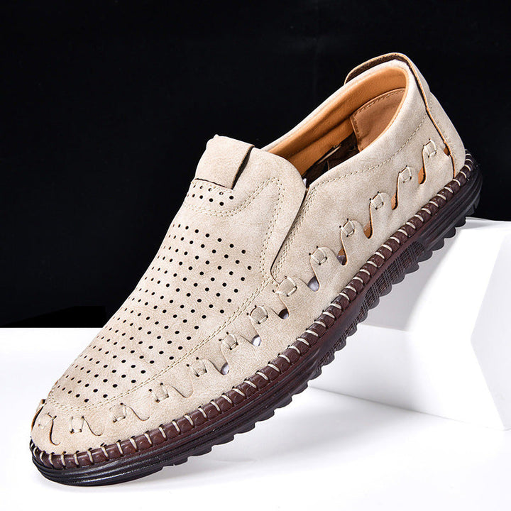 "Leren heren loafers, zwart, met orthopedisch design, ademend en elegant, geschikt voor dagelijks gebruik, antislip zool."