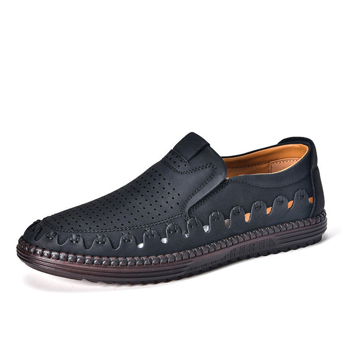 "Leren heren loafers, zwart, met orthopedisch design, ademend en elegant, geschikt voor dagelijks gebruik, antislip zool."
