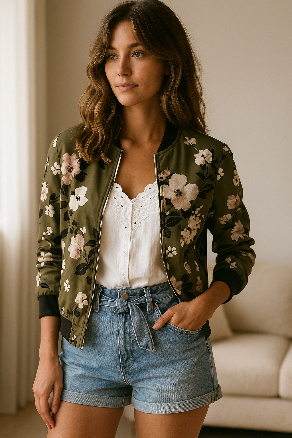 Lichtgewicht bloemen bomberjack dames met kleurrijke print, perfect voor casual en chique looks. Stijlvol en comfortabel.