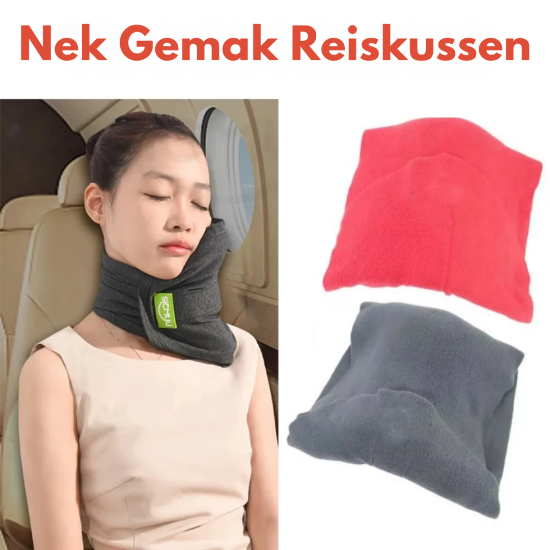 "Lichtgewicht ergonomisch nek reiskussen in diverse kleuren voor comfortabel en pijnvrij reizen, wasbaar en compact."