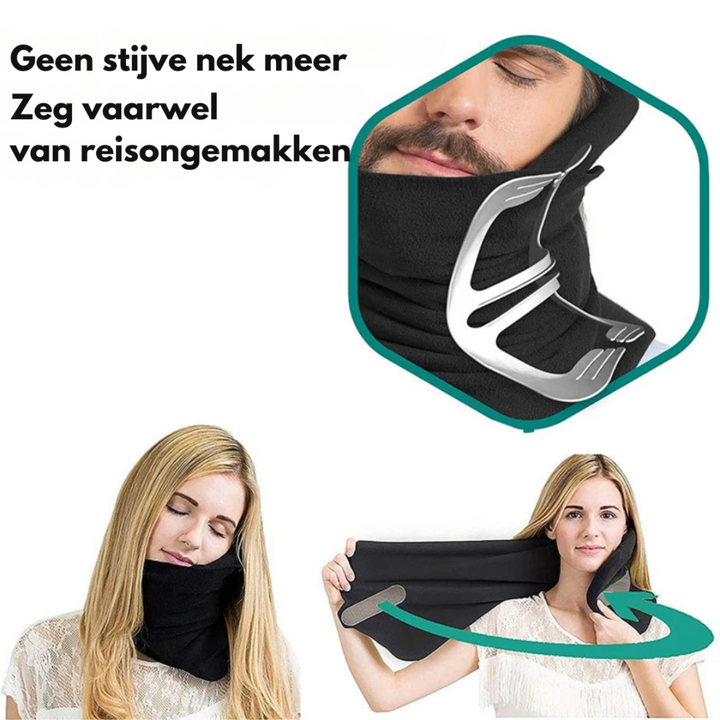"Lichtgewicht ergonomisch nek reiskussen in diverse kleuren voor comfortabel en pijnvrij reizen, wasbaar en compact."