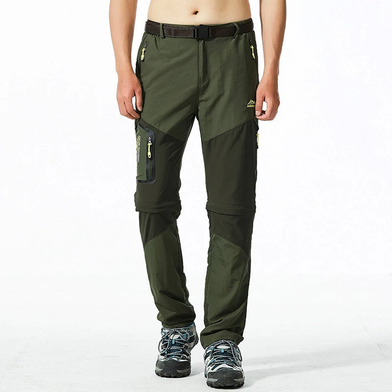 "Lichtgewicht heren outdoorbroek met afritsbare pijpen, sneldrogend en ademend, ideaal voor avontuurlijke zomerdagen."