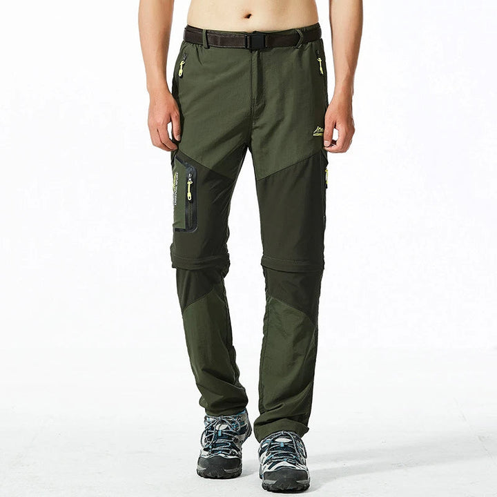 "Lichtgewicht heren outdoorbroek met afritsbare pijpen, sneldrogend en ademend, ideaal voor avontuurlijke zomerdagen."