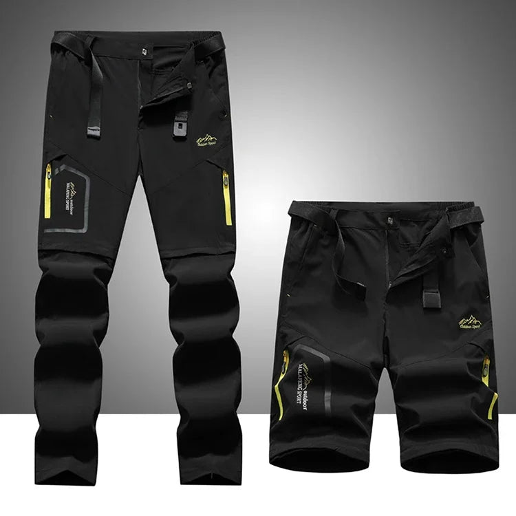 "Lichtgewicht heren outdoorbroek met afritsbare pijpen, sneldrogend en ademend, ideaal voor avontuurlijke zomerdagen."