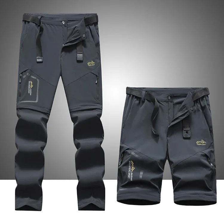 "Lichtgewicht heren outdoorbroek met afritsbare pijpen, sneldrogend en ademend, ideaal voor avontuurlijke zomerdagen."