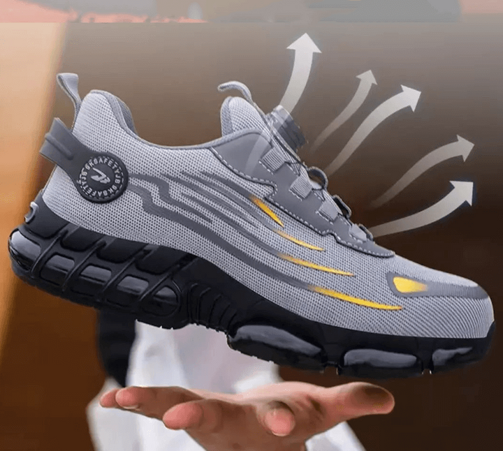 "Lichtgewicht orthopedische veiligheidsschoenen heren met stalen neus, antislip Kevlar-zolen en polyurethaan inlegzool."