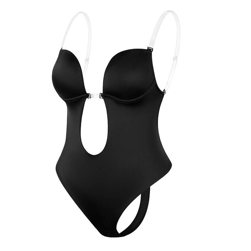 "Lina Diepe V-hals Backless Body Shaper, elegante en comfortabele shapewear met naadloos ontwerp en sensuele uitstraling."