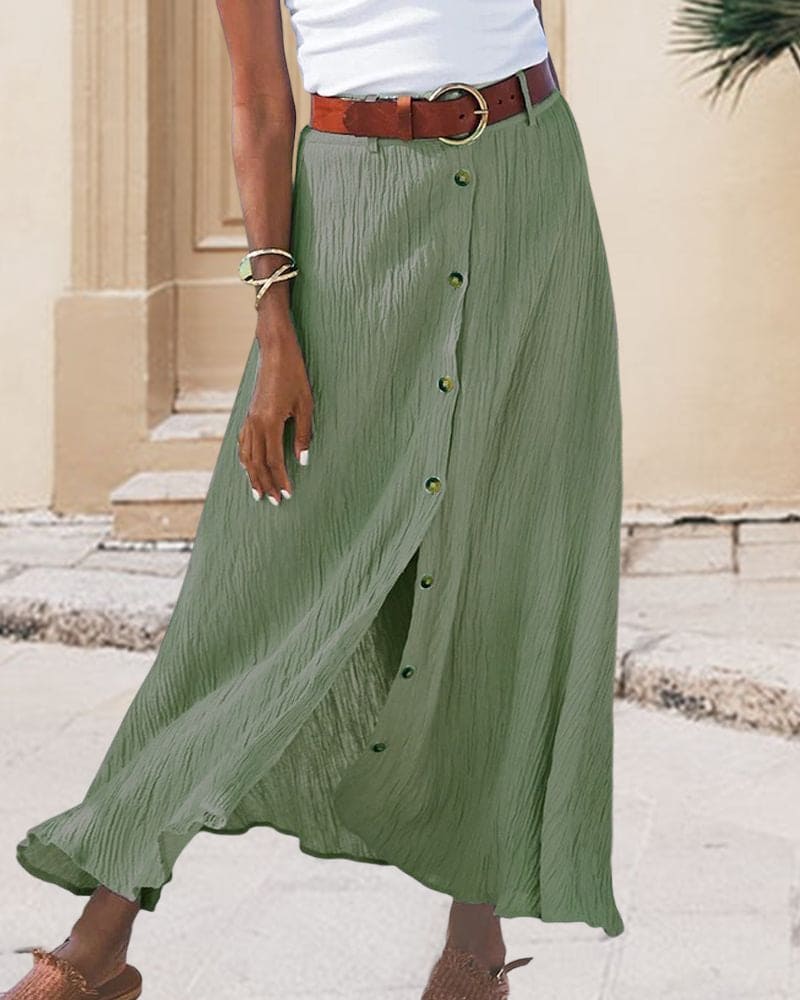 "Luchtige katoenen midi rok dames voor zomerse stijl, comfortabel en elegant voor warme dagen, veelzijdige pasvorm."