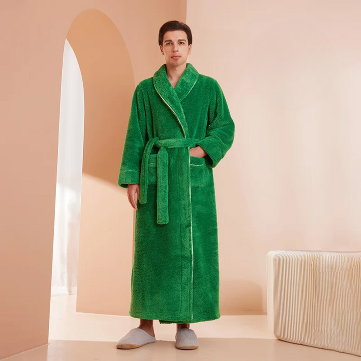 "Luxe badjas met ceintuur, comfortabele pasvorm, klassieke omslagkraag en lange mouwen, voor stijlvol loungeplezier."
