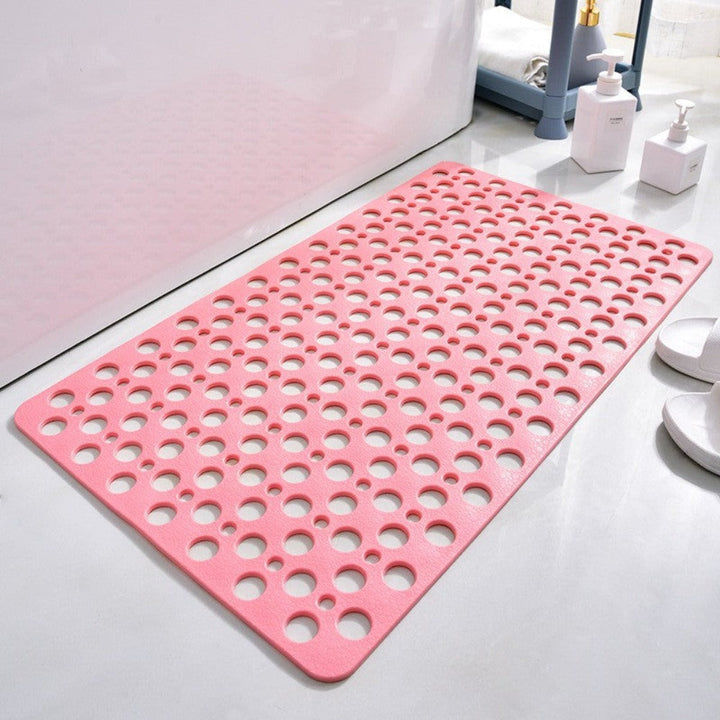 "Luxe grijze antislip douchemat met veilige zuignappen, schimmelbestendig design en efficiënt drainagesysteem voor hygiëne."
