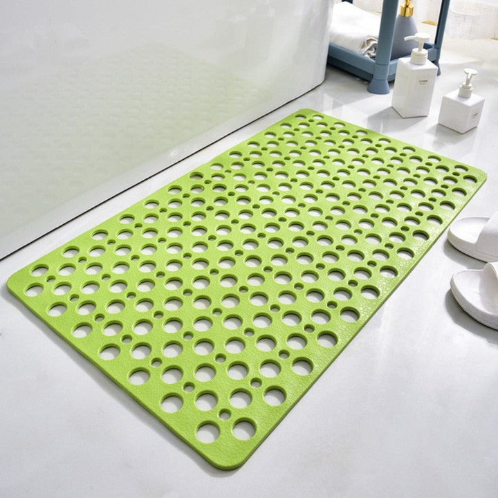 "Luxe grijze antislip douchemat met veilige zuignappen, schimmelbestendig design en efficiënt drainagesysteem voor hygiëne."