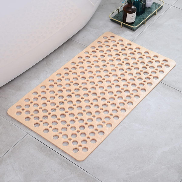 "Luxe grijze antislip douchemat met veilige zuignappen, schimmelbestendig design en efficiënt drainagesysteem voor hygiëne."