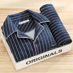 Donkerblauw Gestreept