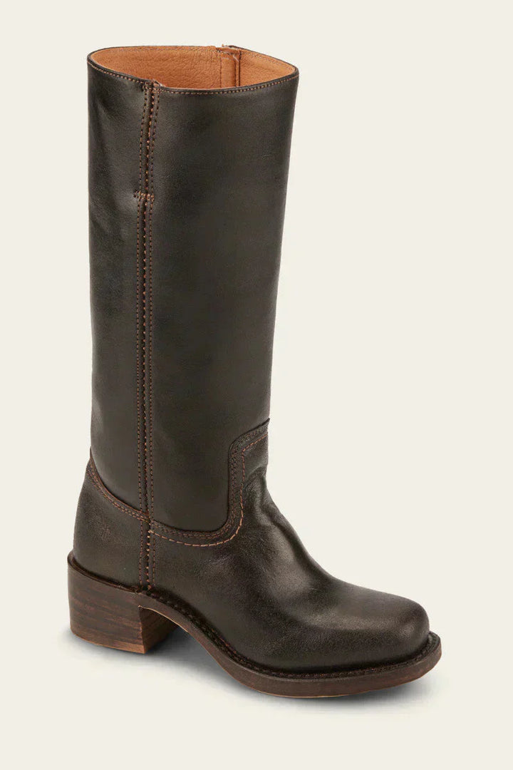 "Luxe leren dameslaarzen Agatha, stijlvolle en comfortabele pasvorm, donkerbruin, met hoge kwaliteit leer en ergonomische zoo