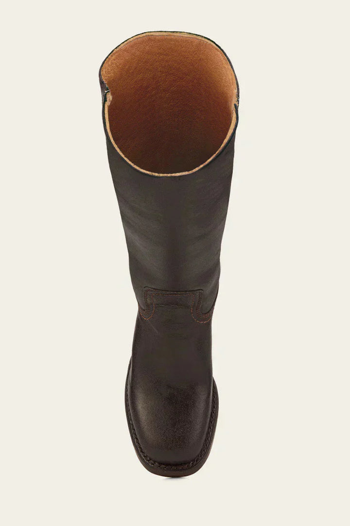 "Luxe leren dameslaarzen Agatha, stijlvolle en comfortabele pasvorm, donkerbruin, met hoge kwaliteit leer en ergonomische zoo